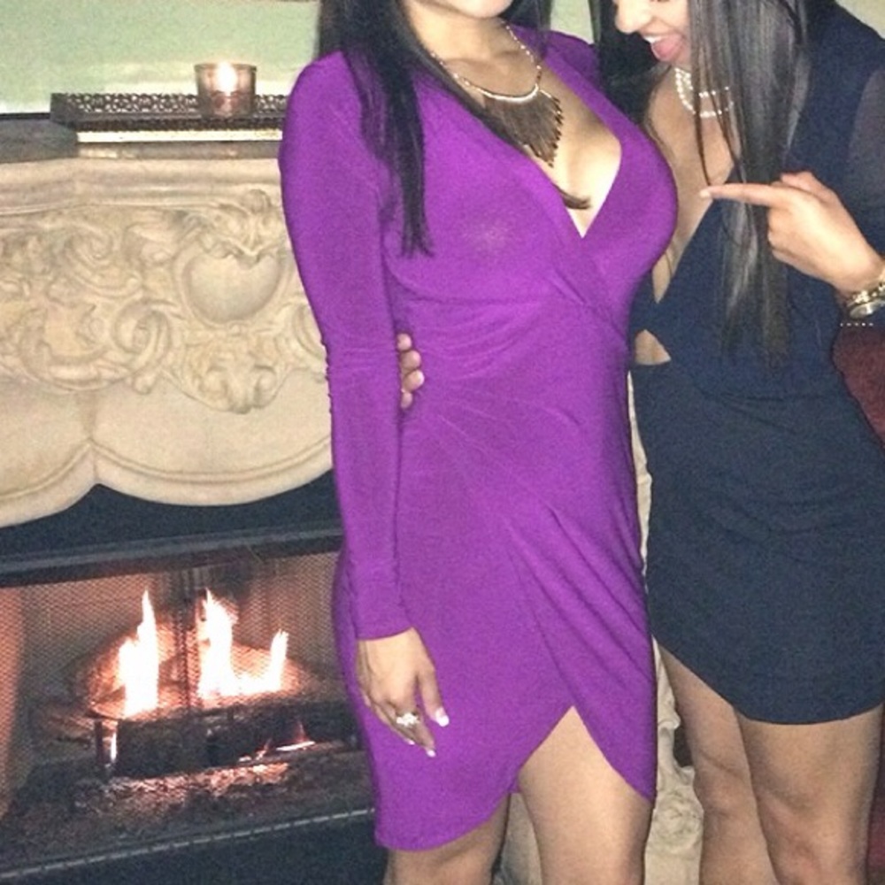 Purple long sleeve dress